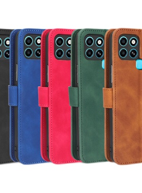 适用于传音lnfinix Smart 6肤感小牛纹皮套手机壳插卡防摔保护套