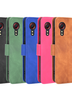 适用于三星Galaxy Xcover 5肤感小牛纹插卡皮套手机壳防摔保护套