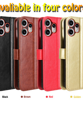 适用于Nothing CMF Phone 2 Pro疯马纹皮套手机壳翻盖式插卡防摔保护套商务外壳素皮