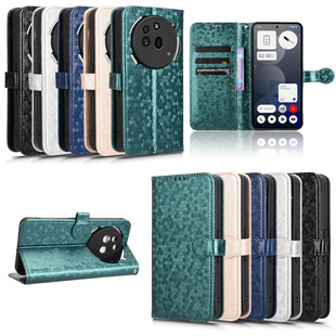 适用于Nothing Phone3A Pro波点纹皮套手机壳插卡防摔保护套翻盖式商务外壳男女