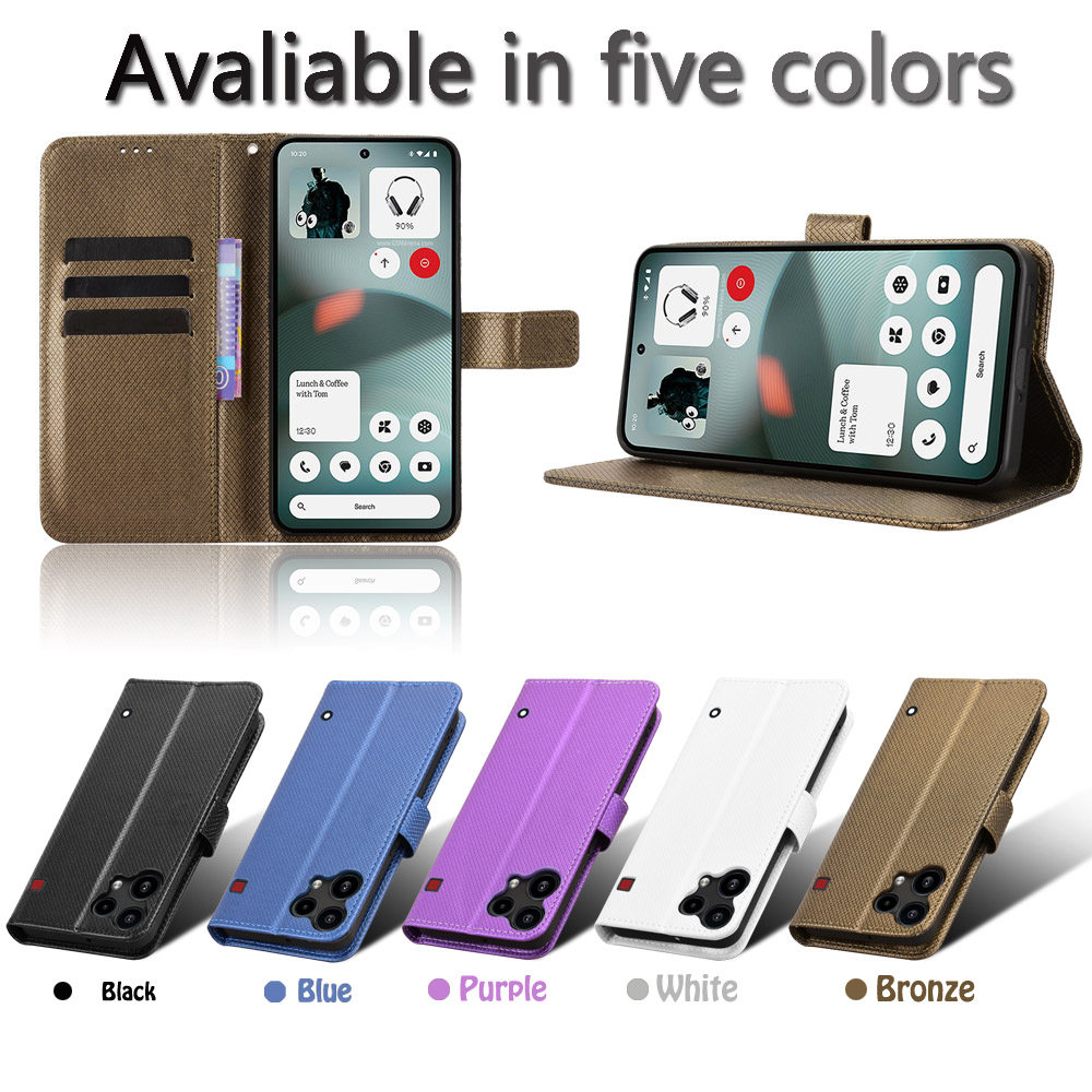 适用于Nothing Phone 3A Lite钻石纹皮套手机壳防摔保护套翻盖式男女素皮外壳插卡男女