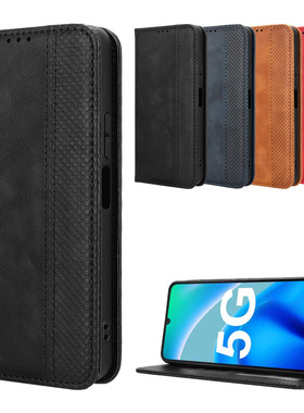 适用于Fossibot S1磁扣复古纹皮套手机壳插卡防摔保护套翻盖式商务男女外壳