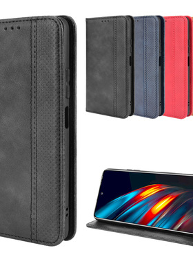 适用于传音Tecno Pova 2/LE7磁扣复古纹插卡皮套手机壳防摔保护套