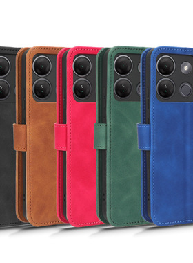 适用于传音lnfinix  Smart7 Plus肤感小牛纹皮套手机壳插卡防摔套