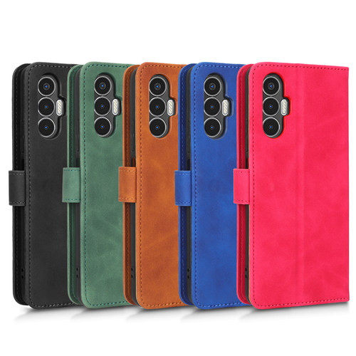 适用于传音Tecno Pova3肤感小牛纹皮套手机壳翻盖式插卡保护套软