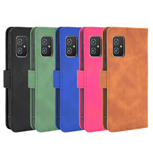 适用于华硕Zenfone8/ZS590KS肤感小牛纹皮套手机壳翻盖式插卡软壳