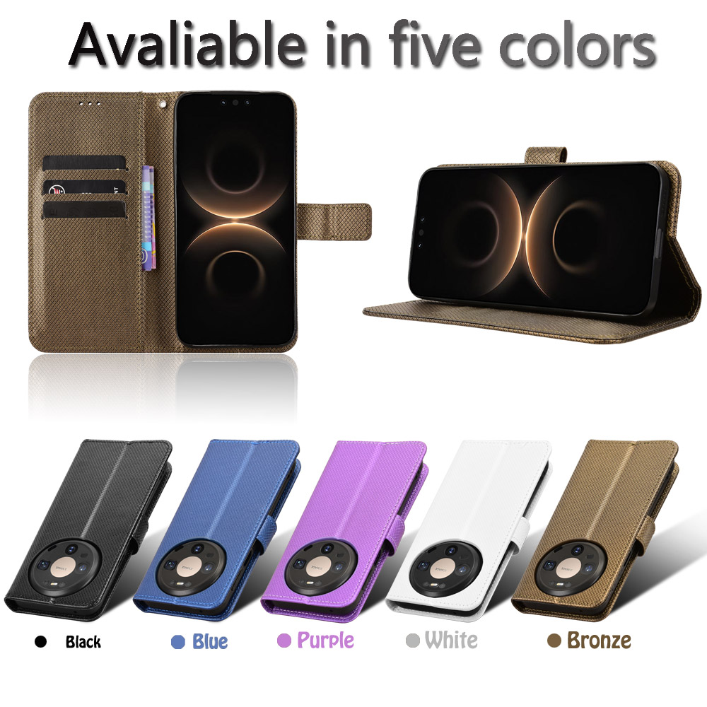 适用于华为Mate80 5G，Mate80 Pro 5G钻石纹皮套手机壳防摔保护套翻盖式男女素皮外壳插卡男女