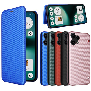 适用于Nothing phone 3A Lite磁吸碳纤维纹手机壳翻盖式插卡保护套商务外壳防摔男女外壳