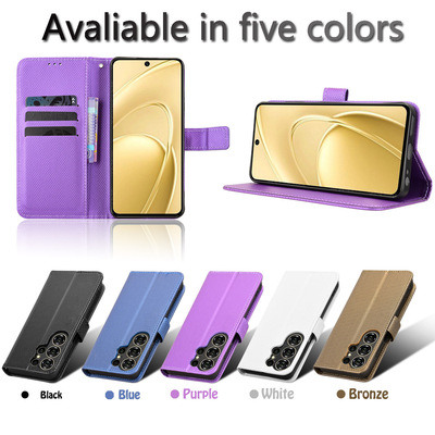 适用于欧奇Oukitel C26钻石纹皮套手机壳防摔保护套翻盖式男女素皮插卡外壳