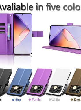 适用于传音Infinix Note40 4G,X6853钻石纹皮套手机壳插卡防摔保护套翻盖式男女外壳商务