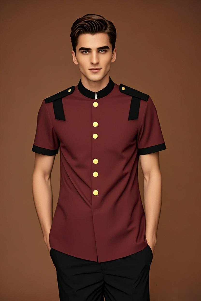 绯晨绯晨酒店工作服春夏装男传菜生服务员工作服装短袖工装制服