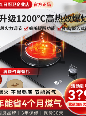 Redsun/红日 EM108B红外线燃气灶单灶1200℃猛火灶小底壳灶家用灶