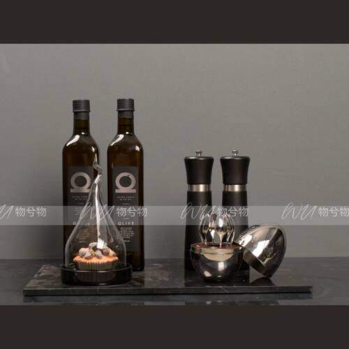 WU 物兮物 轻奢样板间厨房软装托盘橄榄油饰品组软装陈设展厅道具