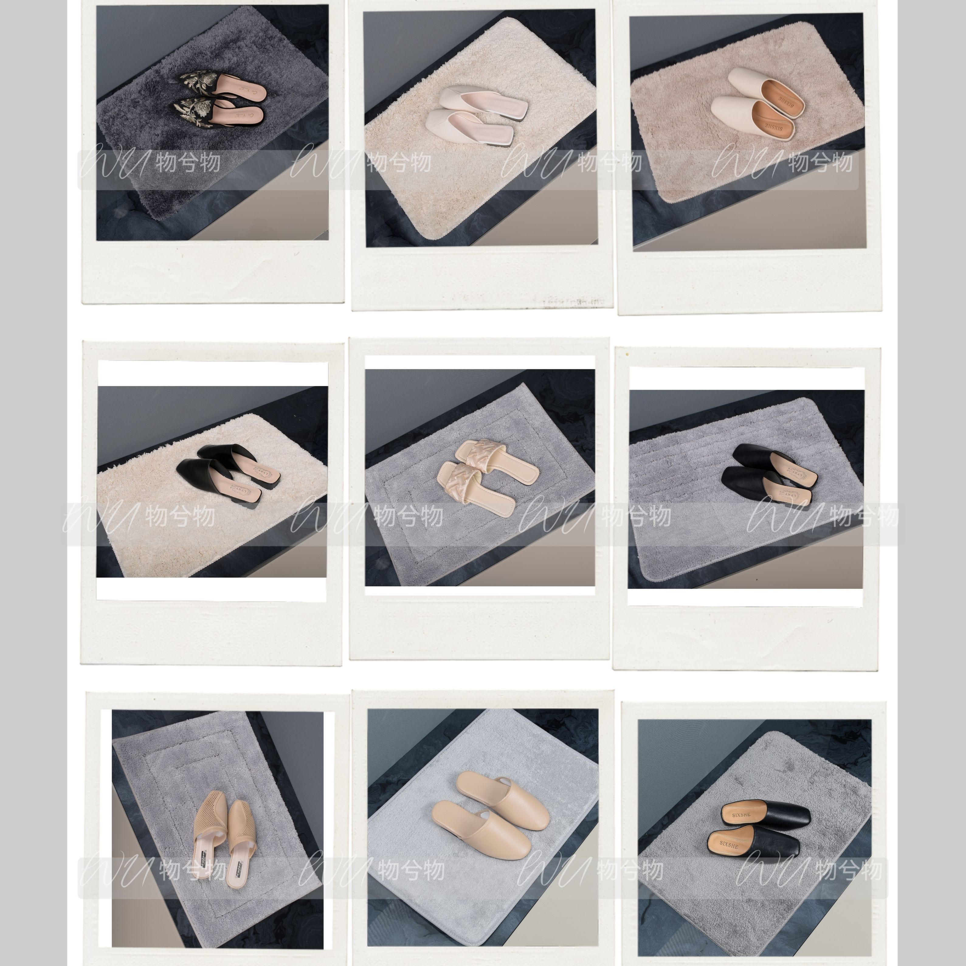 WU 物兮物 现代简约样板间卫生间地垫拖鞋软装毛巾垫地毯酒店浴室