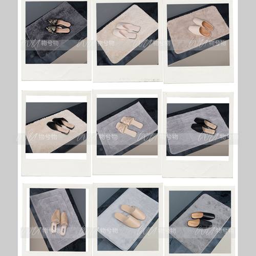 WU 物兮物 现代简约样板间卫生间地垫拖鞋软装毛巾垫地毯酒店浴室