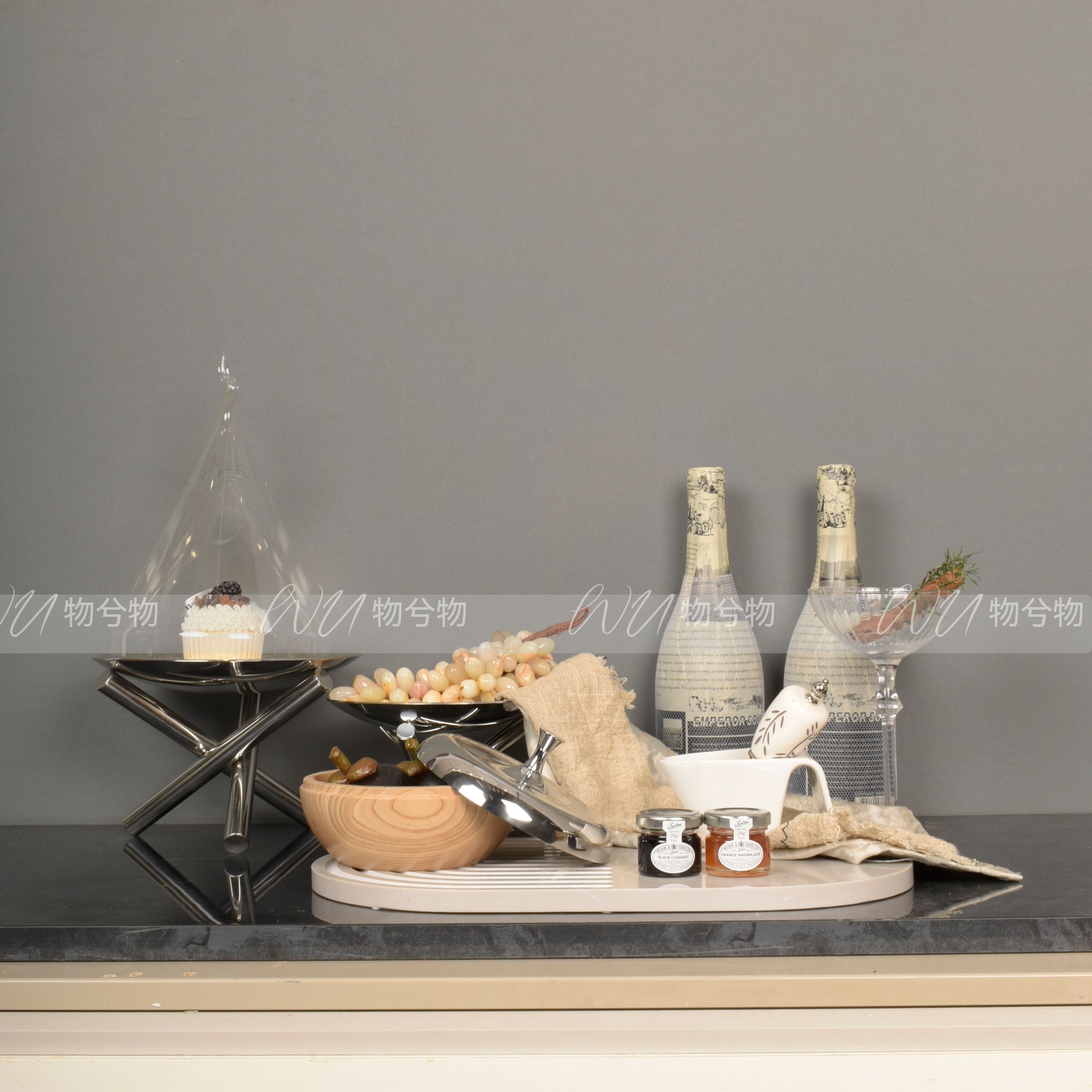 WU物兮物 轻奢样板间售楼处下午茶煮红酒主题软装厨房台面高级感