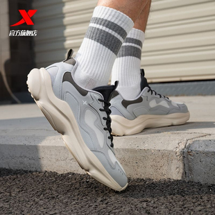 特步男鞋老爹鞋2025夏季新款官方正品潮流百搭厚底运动休闲鞋子男