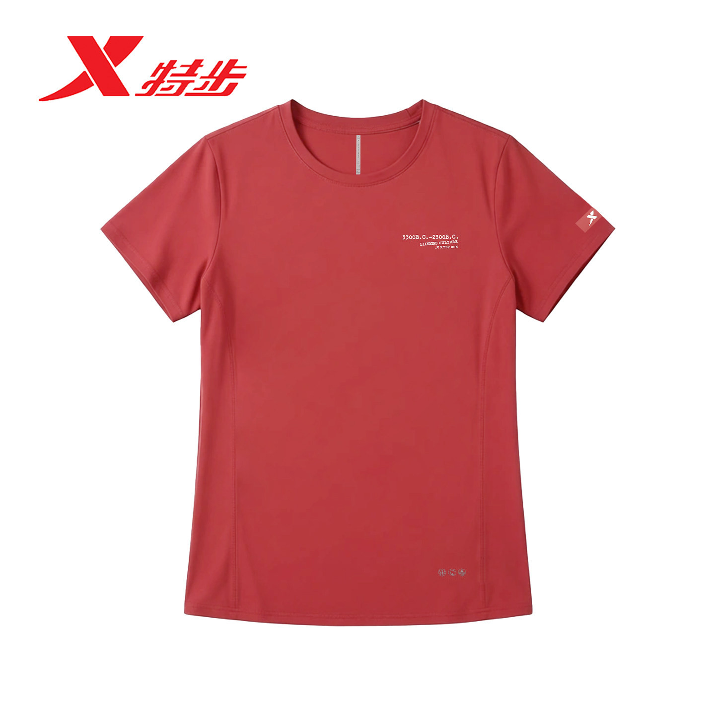 特步运动短袖女良渚文化透气