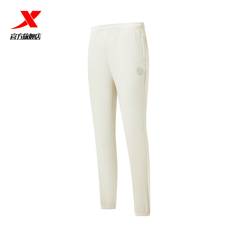 特步运动裤女裤2025秋季新款宽松跑步训练针织九分裤975328840040