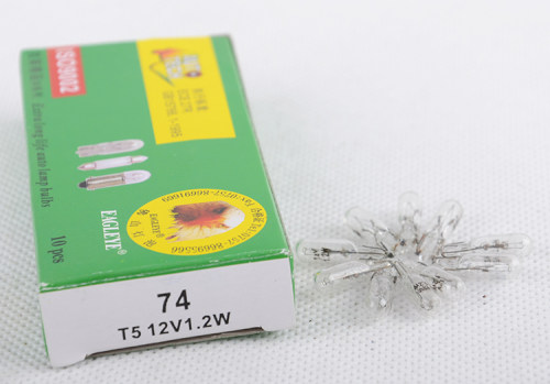 鹰牌 汽车仪表灯泡74(T5)12V/1.2W 仪表灯灯泡 小插泡24V/1.2W