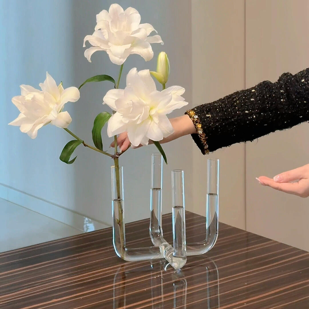 玻璃试管花瓶透明水培插花器客厅图片