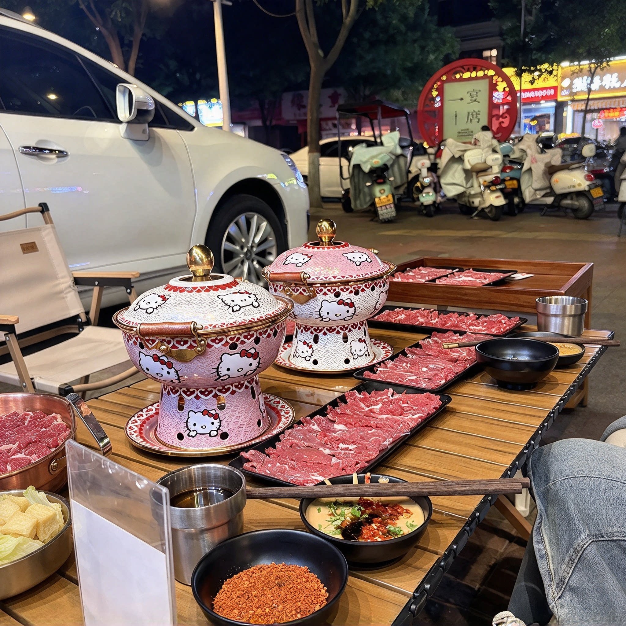 【一人食火锅】可爱猫咪小火锅家用老式铜锅涮肉加厚黄铜火锅盆子