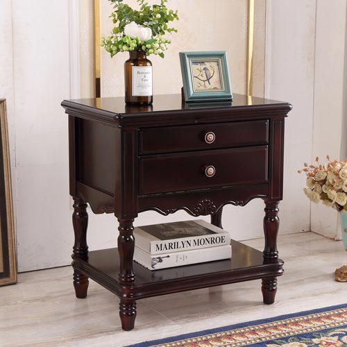 美式实木床头柜免安装