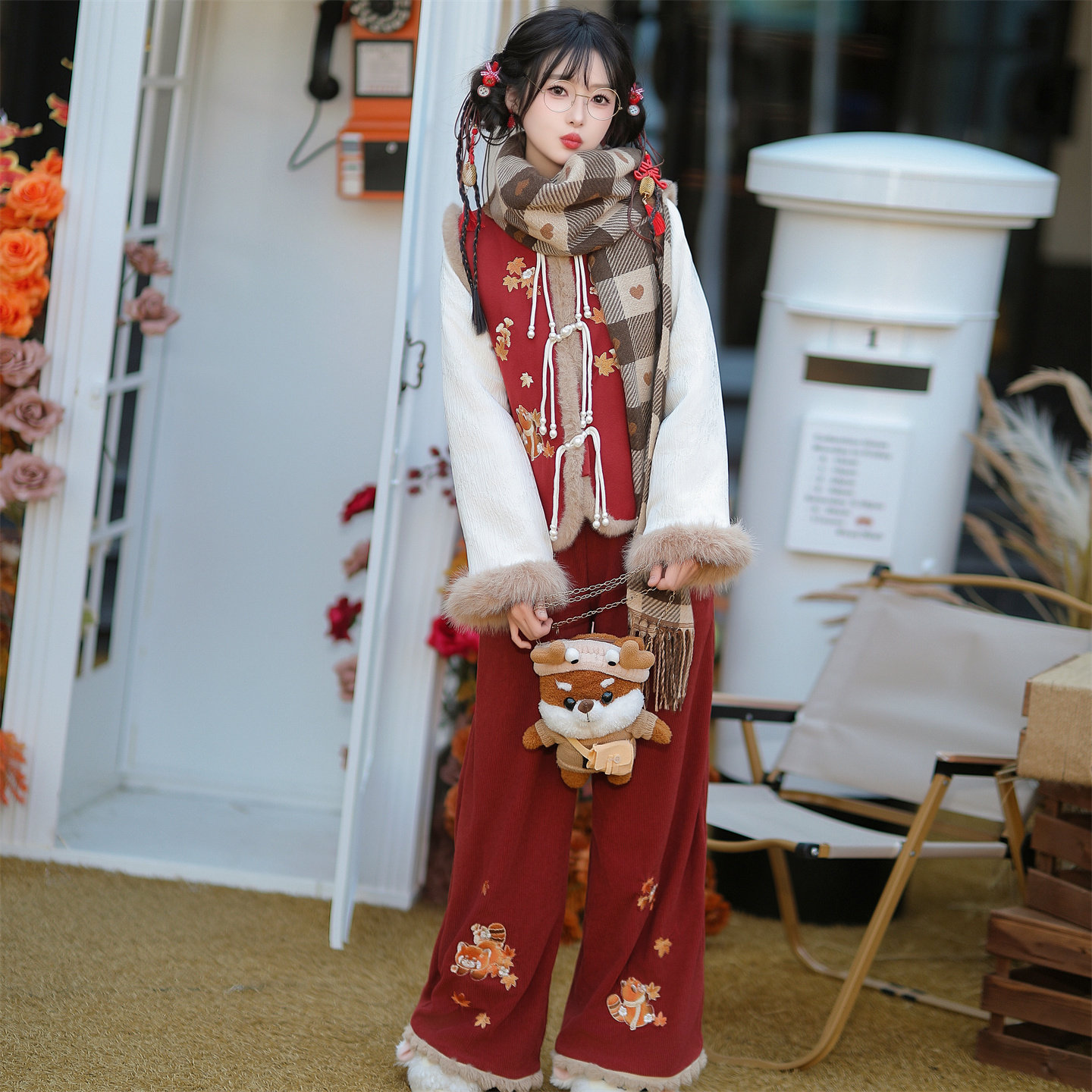 凝紫萱秋狸记汉元素套装秋冬汉服