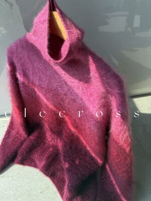 【浸林染秋色】精奢提花渐变 高领煦暖 美与暖 100山羊长绒毛衣 D