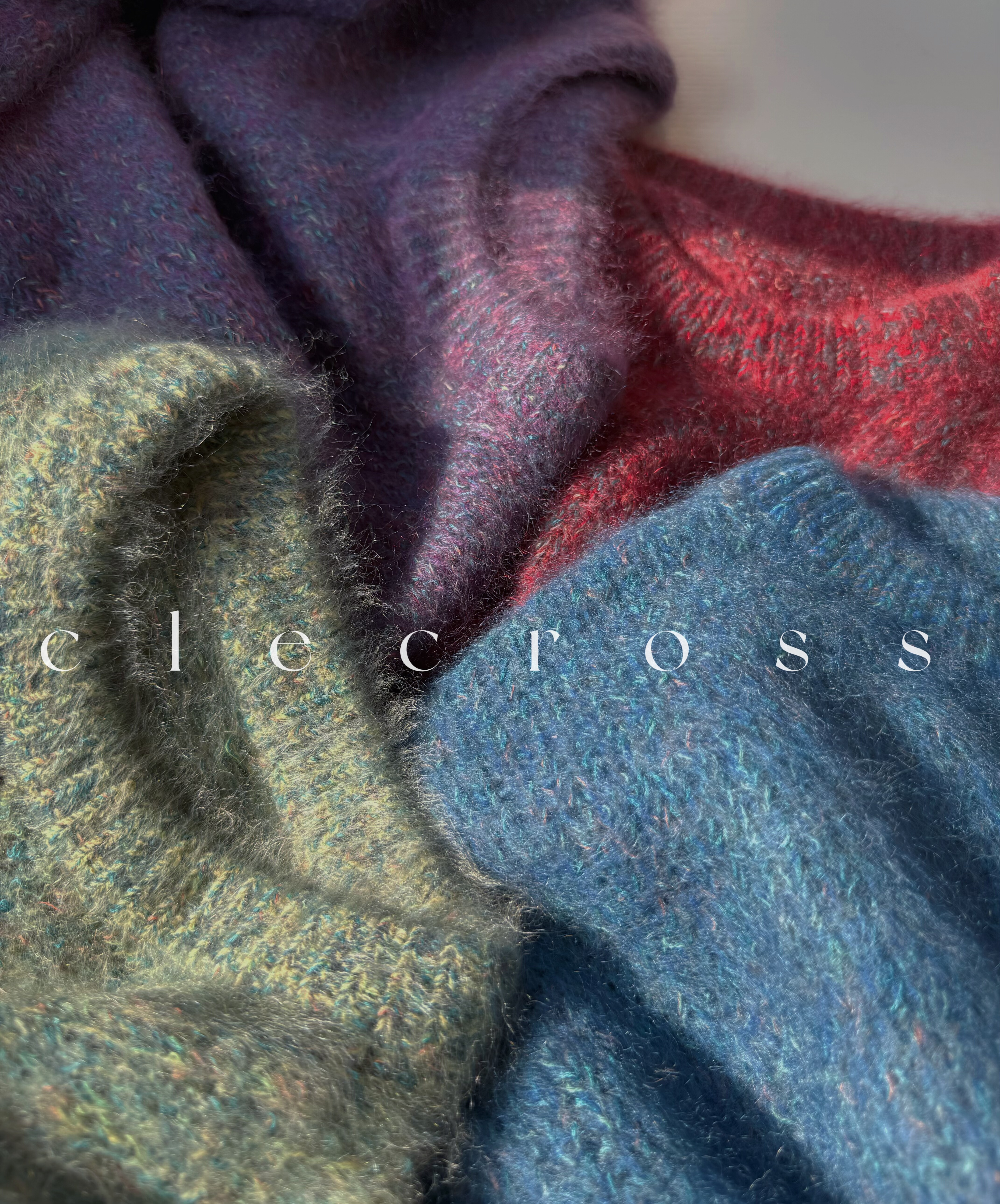 【彩云间】梦绒混色花纱100山羊绒 D级拉绒  开叉圆领毛衣