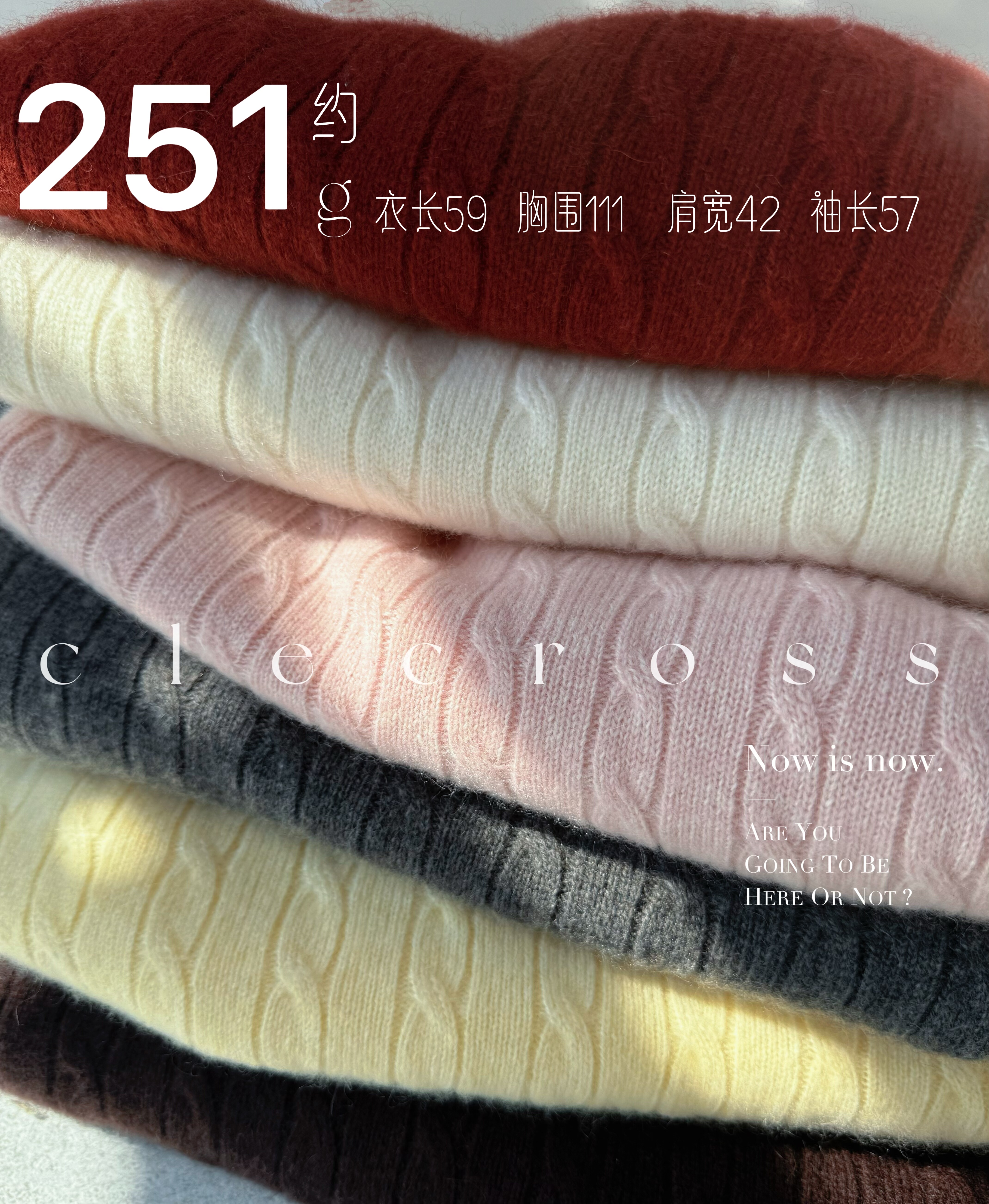 【温暖的失重】柔软缠结 绞花100山羊绒 圆领毛衣 干洗