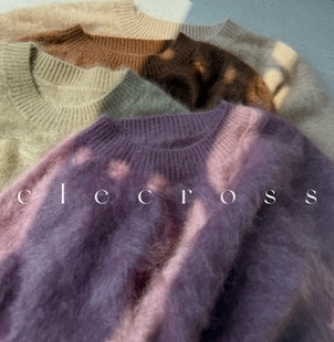 慵懒套头 240g 100山羊绒 长绒圆领毛衣 秋日色谱·暖意恒存