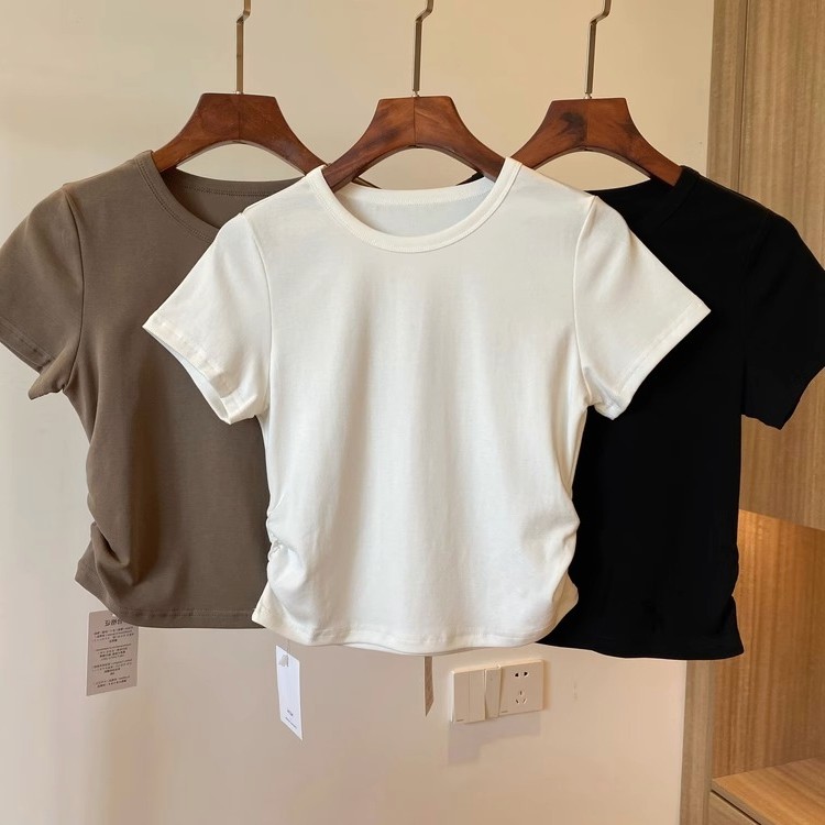 显瘦小短款T恤棉修身短袖女