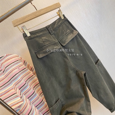 外贸大厂出货！！高品质推~美式复古高腰显瘦宽松阔腿工装休闲裤