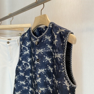 新中式马甲女夏薄款叠穿无袖上衣2025新款国风刺绣坎肩背心