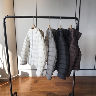 连帽排骨白鸭绒短羽绒服保暖外套 型好 非常不易做 龟背年轻感