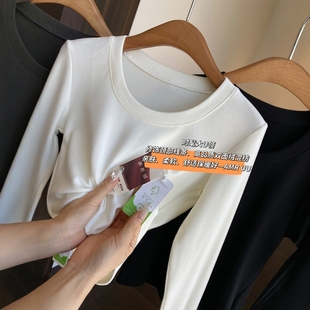 T恤女秋冬新款 百搭W～双面绒保暖舒适打底衫 显瘦长袖 修身 AMR