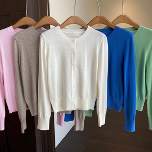 毛衣短款 AMR 慵懒风显瘦针织开衫 颜色好美 外套女春夏2026新