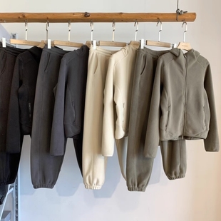 冬 套装 2025新暖洋洋不想脱 时髦显瘦双面摇粒绒连帽卫衣束脚卫裤