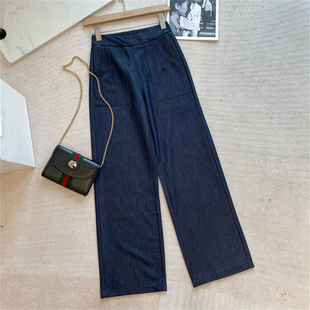 女 简约百搭好剪裁轻薄透气阔腿裤 自带篙级感 进口天丝镶嵌亮丝