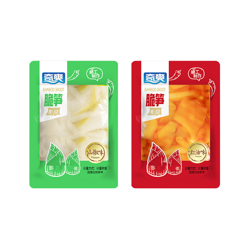 奇爽红油脆笋小包装竹笋香辣新鲜笋子重庆小吃休闲零食70g定量装