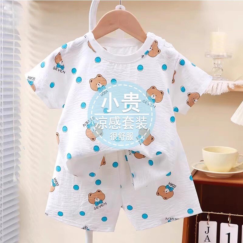 儿童短袖套装2026夏季新款洋气短袖两件套居家休闲装宝宝半袖短裤
