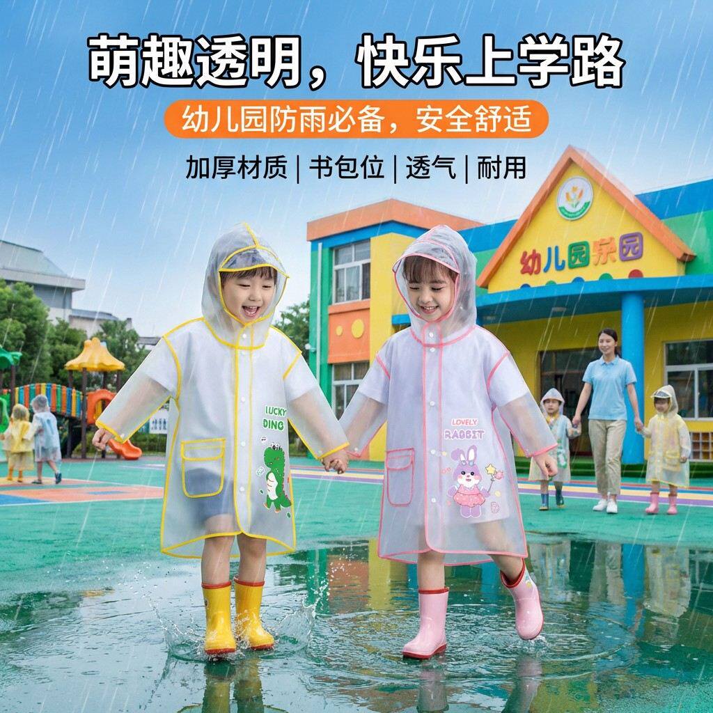 儿童雨衣全身防水雨鞋套装男孩女孩小学生幼儿园宝宝上学专用雨披