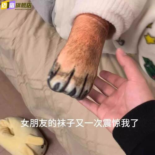 3d动物袜子网红同款鸡爪印花袜个性仿真搞怪长筒袜抽象猫爪狗爪袜