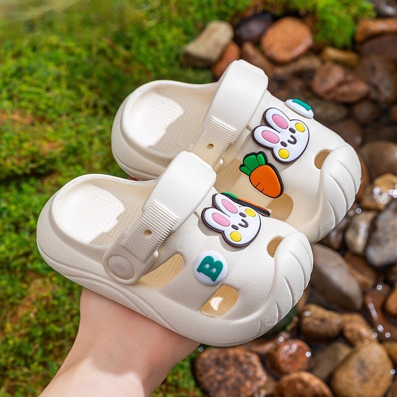 儿童拖鞋男童夏季外穿防滑宝宝洞洞鞋卡通中小童女孩浴室洗澡凉拖