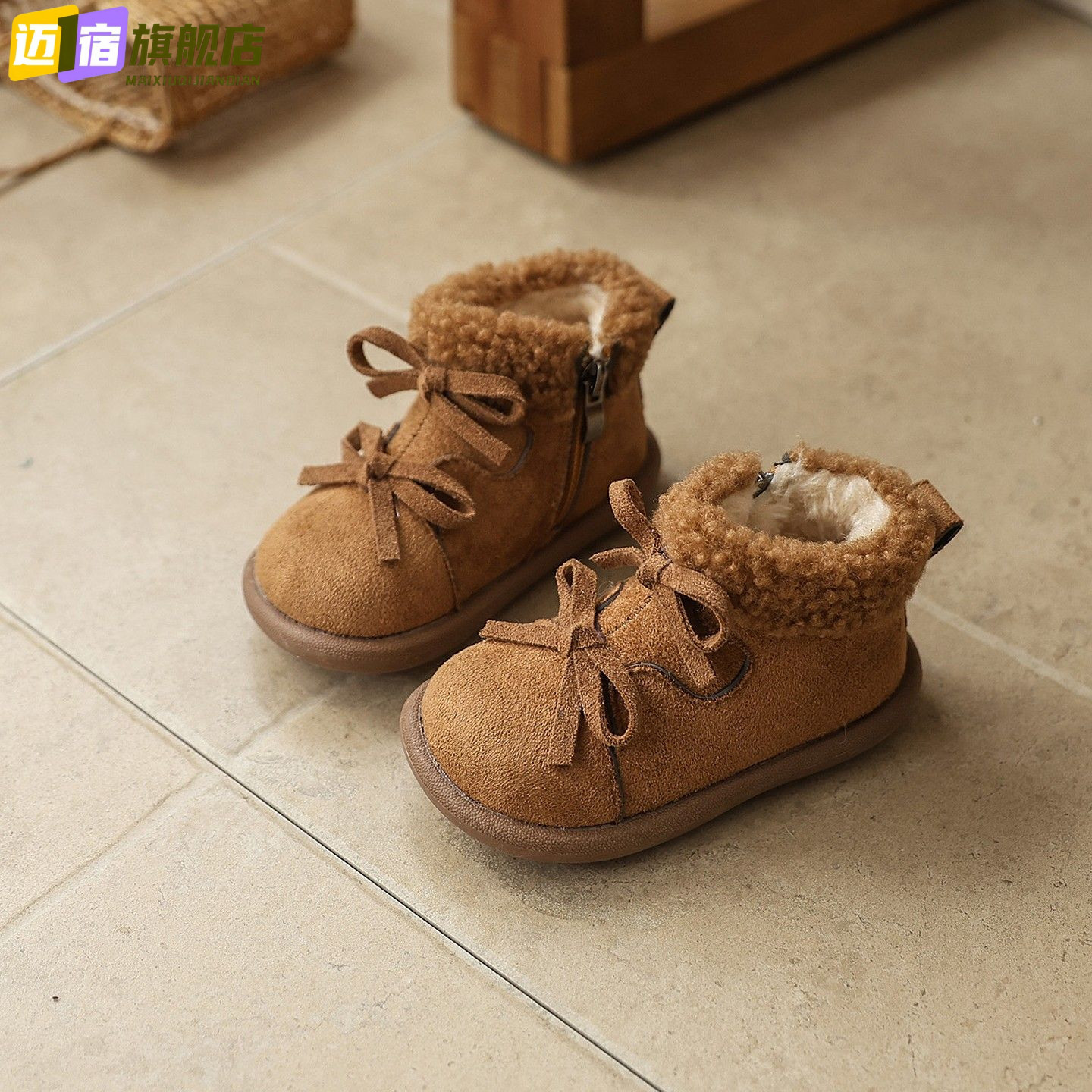 女童雪地靴儿童棉鞋加绒加厚2025新款冬季雪地棉女宝宝毛毛鞋冬鞋