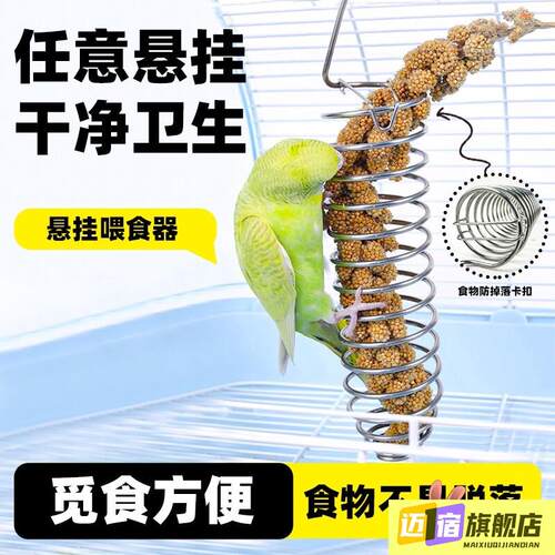 鸟类水果蔬菜投喂神器叉鹦鹉喂食器喂专用鸟用不锈钢悬挂食物零食
