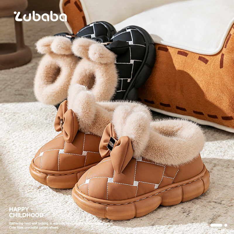 儿童棉拖鞋女童2025冬季新款厚底包跟外穿保暖加绒加厚亲子棉拖男