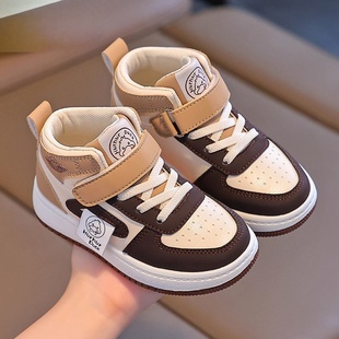 男童鞋子2026春季新款儿童高帮运动鞋女童百搭洋气板鞋小孩休闲鞋