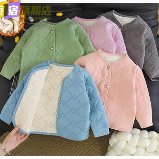 男女童校服神器内衣加绒加厚羊毛蚕丝儿童保暖小袄秋冬棉衣内胆保